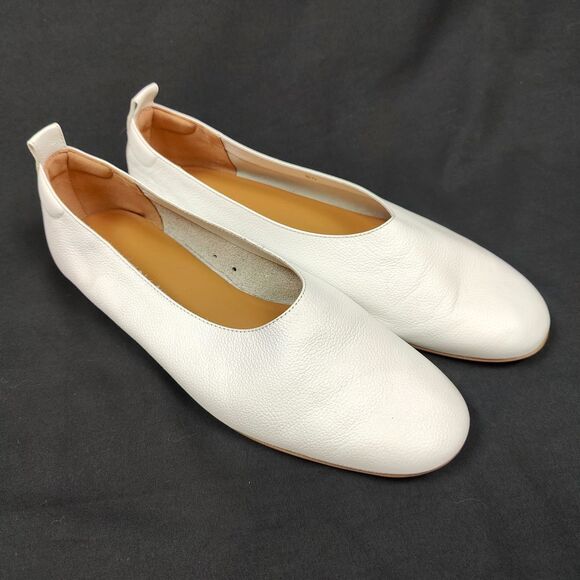 ♡ Everlane ♡ The Italian Leather Day Glove White Ballet Flats in White - Picture 1 of 7